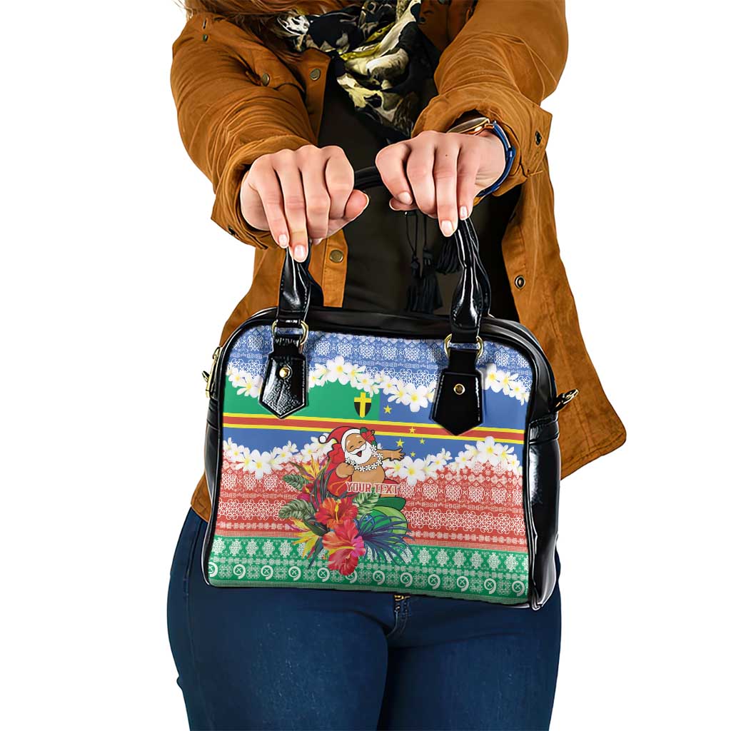 Personalised Tafea Joyeux Noel Shoulder Handbag Proud To Be a Ni-Van Sand Drawing Art - Polynesian Pride