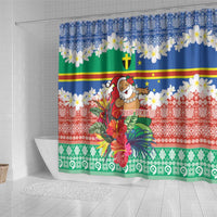 Personalised Tafea Joyeux Noel Shower Curtain Proud To Be a Ni-Van Sand Drawing Art - Polynesian Pride