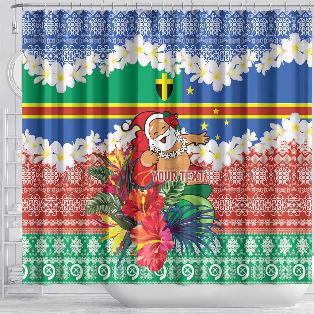 Personalised Tafea Joyeux Noel Shower Curtain Proud To Be a Ni-Van Sand Drawing Art - Polynesian Pride