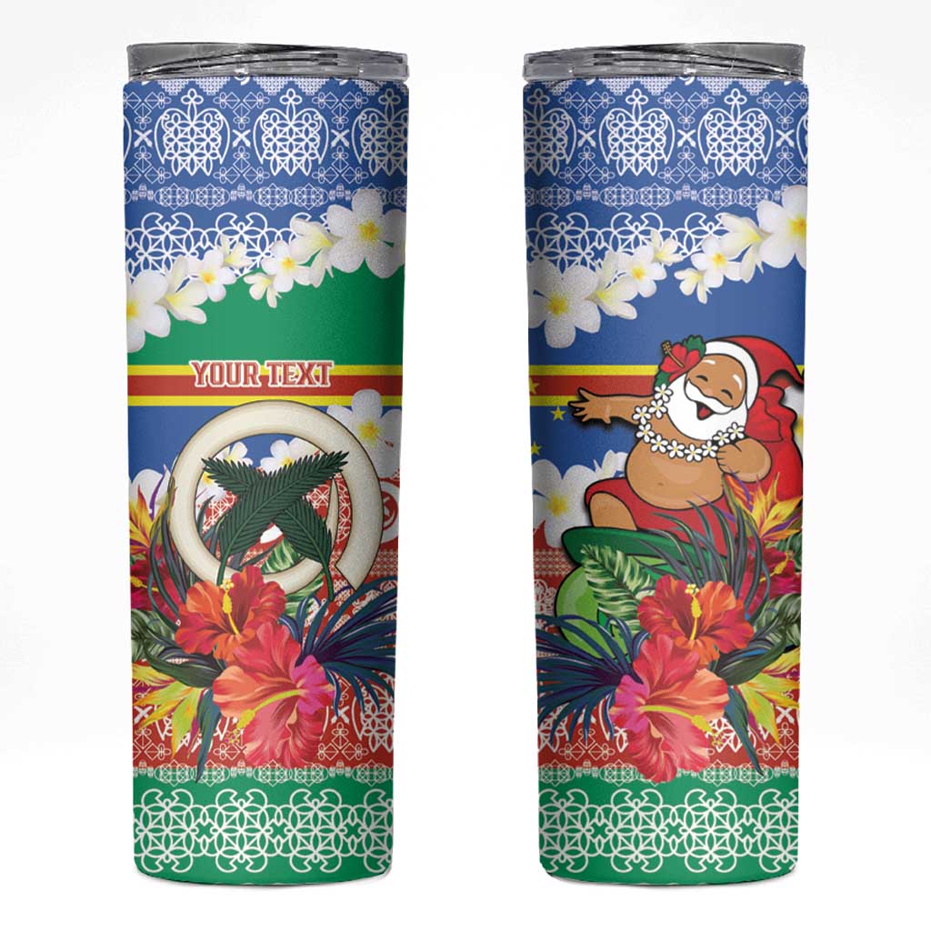 Personalised Tafea Joyeux Noel Skinny Tumbler Proud To Be a Ni-Van Sand Drawing Art - Polynesian Pride