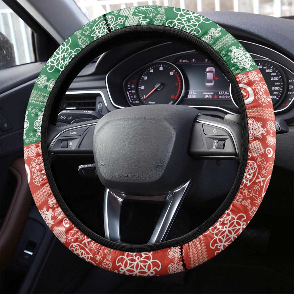 Tafea Joyeux Noel Steering Wheel Cover Proud To Be a Ni-Van Sand Drawing Art - Polynesian Pride