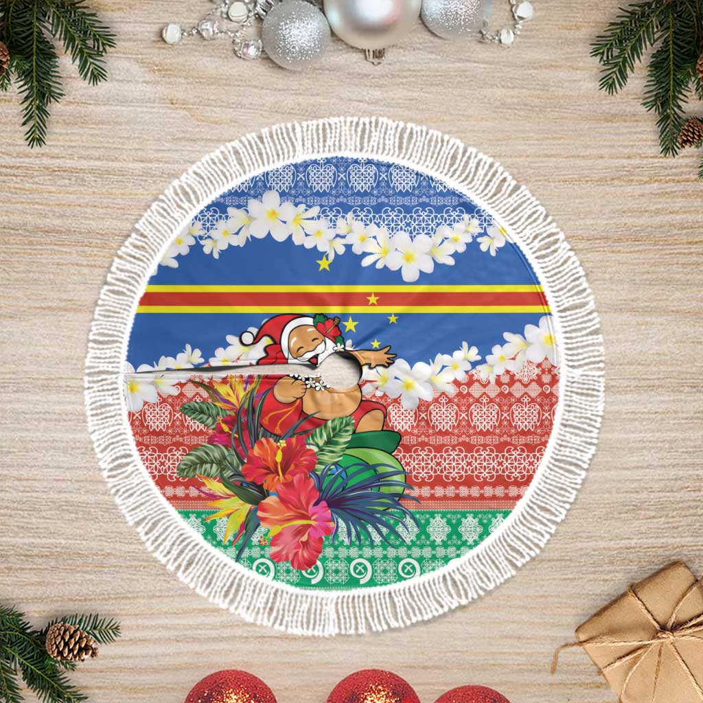 Tafea Joyeux Noel Tree Skirt Proud To Be a Ni-Van Sand Drawing Art - Polynesian Pride