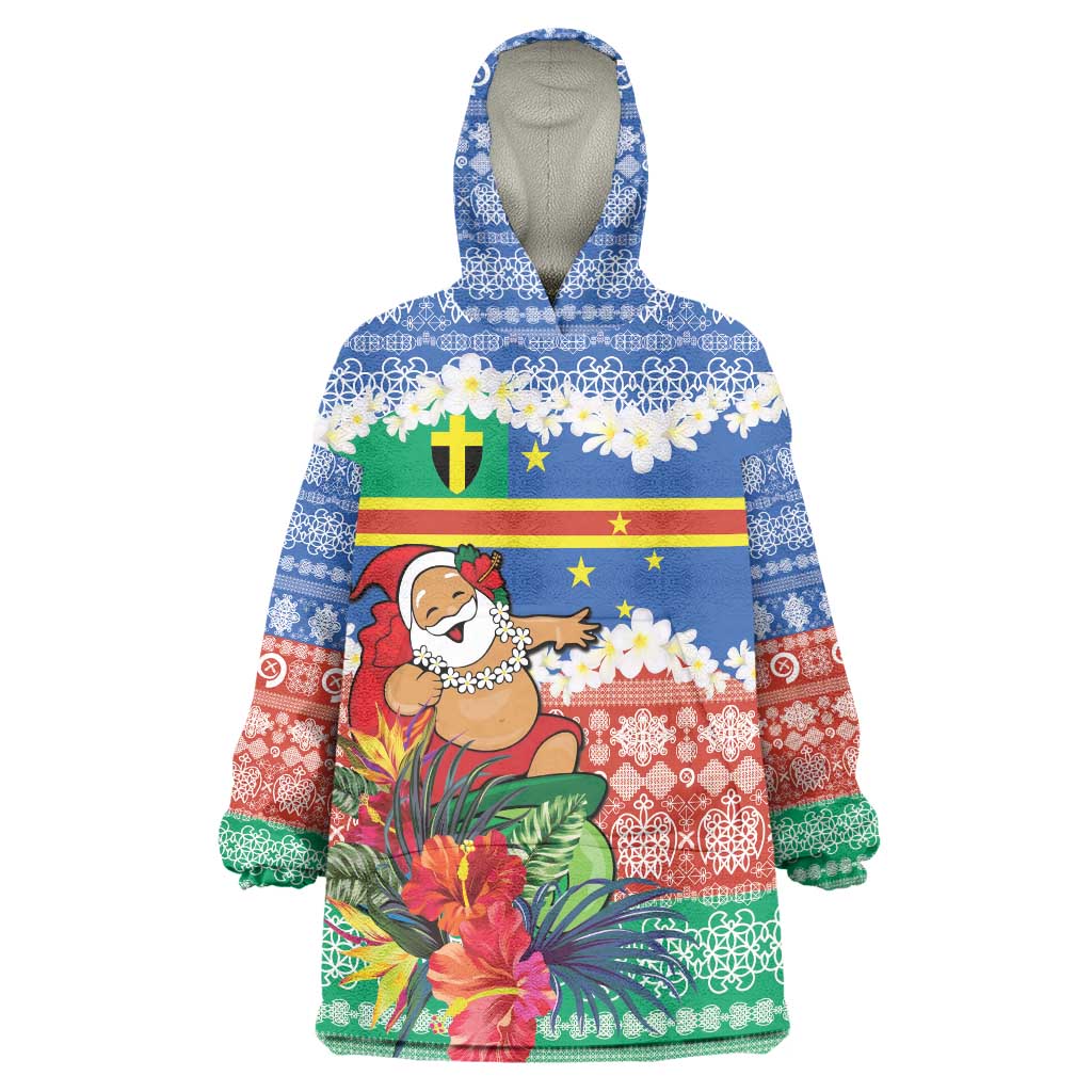 Personalised Tafea Joyeux Noel Wearable Blanket Hoodie Proud To Be a Ni-Van Sand Drawing Art - Polynesian Pride