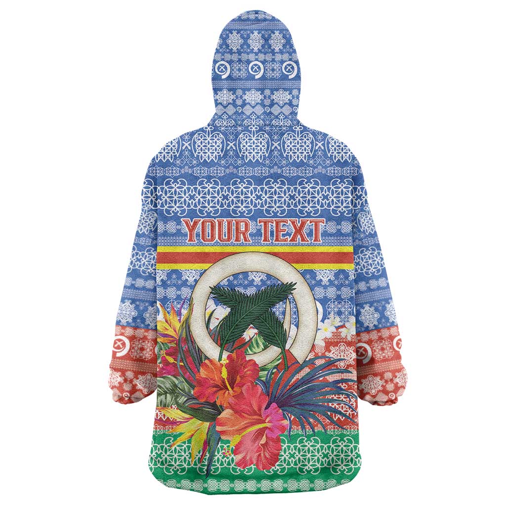 Personalised Tafea Joyeux Noel Wearable Blanket Hoodie Proud To Be a Ni-Van Sand Drawing Art - Polynesian Pride