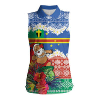 Personalised Tafea Joyeux Noel Women Sleeveless Polo Shirt Proud To Be a Ni-Van Sand Drawing Art - Polynesian Pride