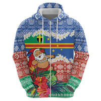 Personalised Tafea Joyeux Noel Zip Hoodie Proud To Be a Ni-Van Sand Drawing Art - Polynesian Pride