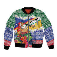 Personalised Torba Joyeux Noel Bomber Jacket Proud To Be a Ni-Van Sand Drawing Art - Polynesian Pride