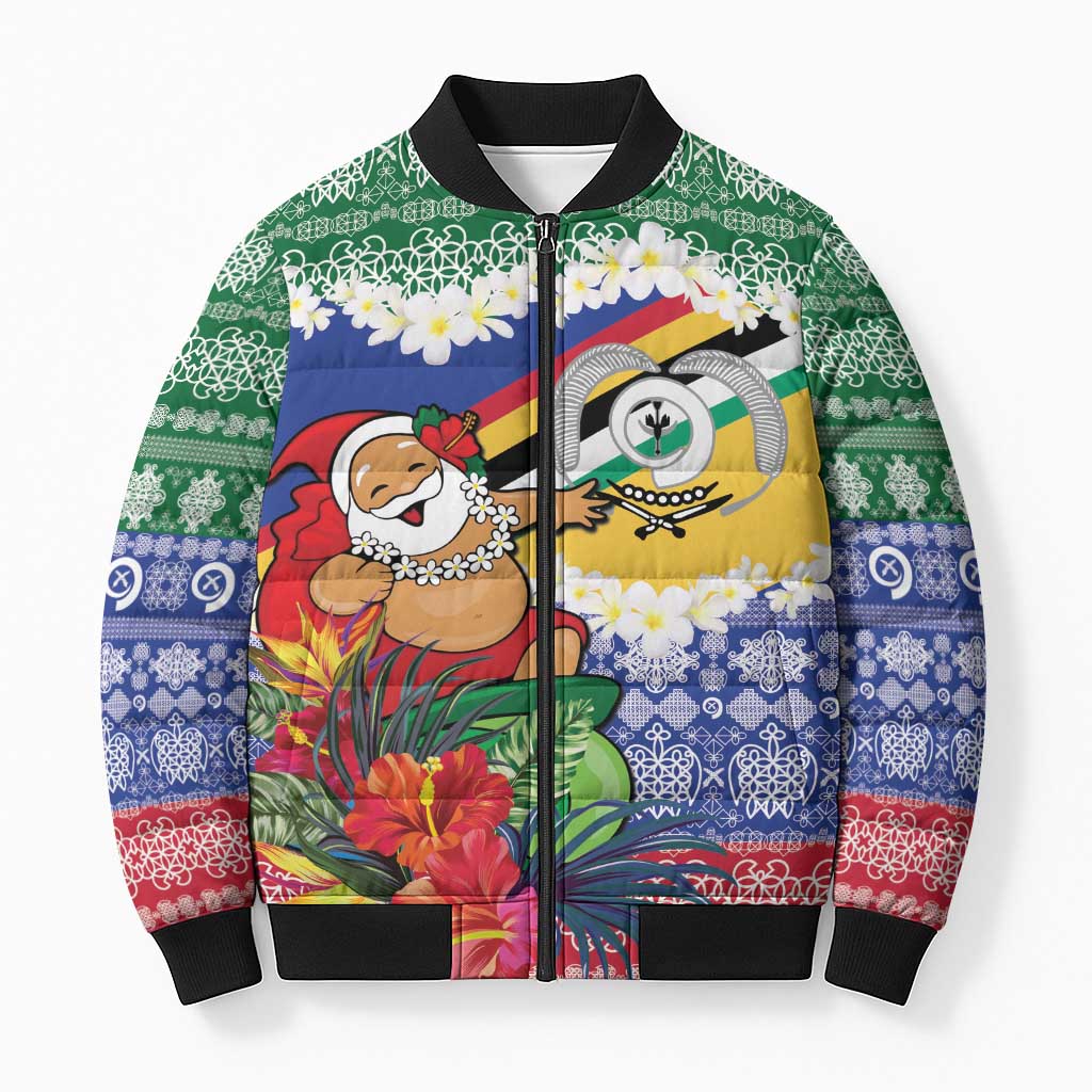 Personalised Torba Joyeux Noel Bomber Puffer Jacket Proud To Be a Ni-Van Sand Drawing Art - Polynesian Pride