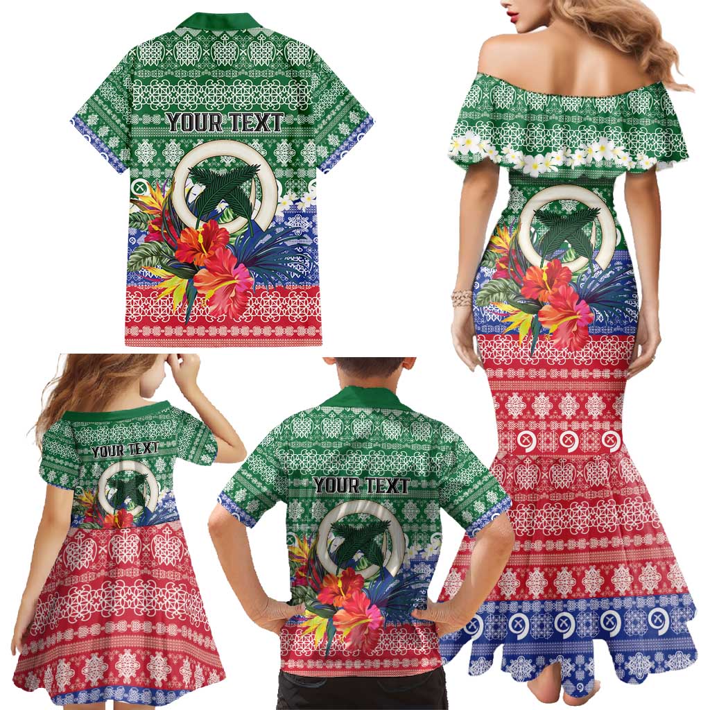 Personalised Torba Joyeux Noel Family Matching Mermaid Dress and Hawaiian Shirt Proud To Be a Ni-Van Sand Drawing Art - Polynesian Pride
