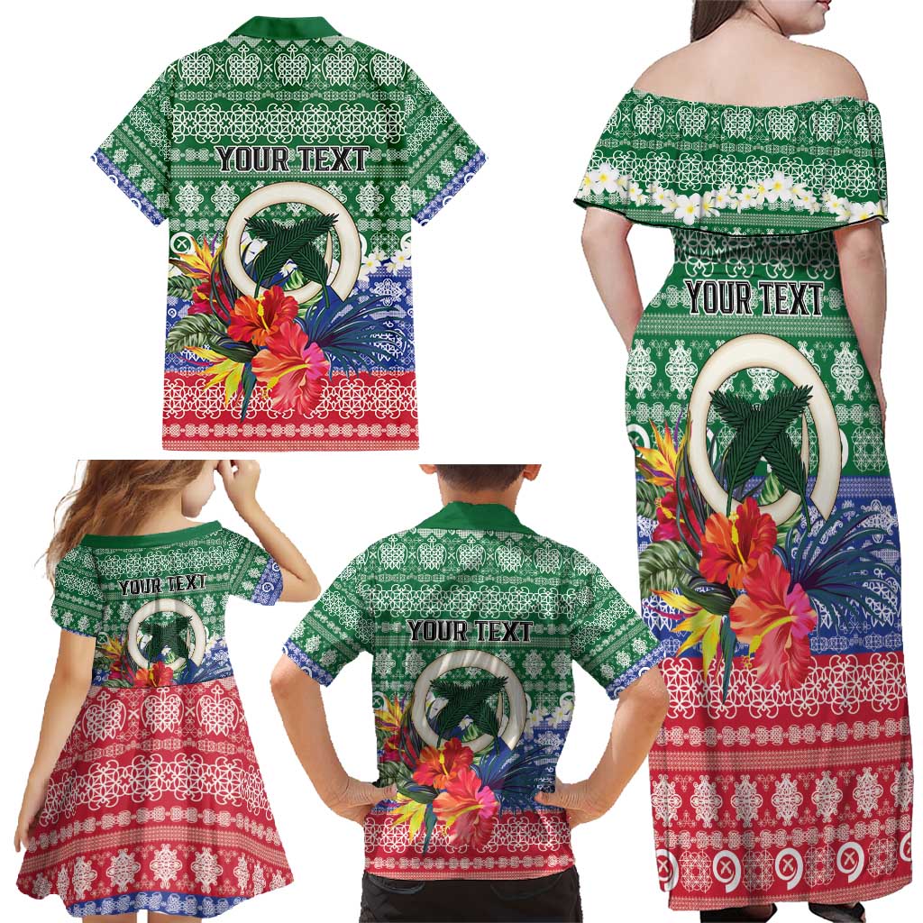 Personalised Torba Joyeux Noel Family Matching Off Shoulder Maxi Dress and Hawaiian Shirt Proud To Be a Ni-Van Sand Drawing Art - Polynesian Pride