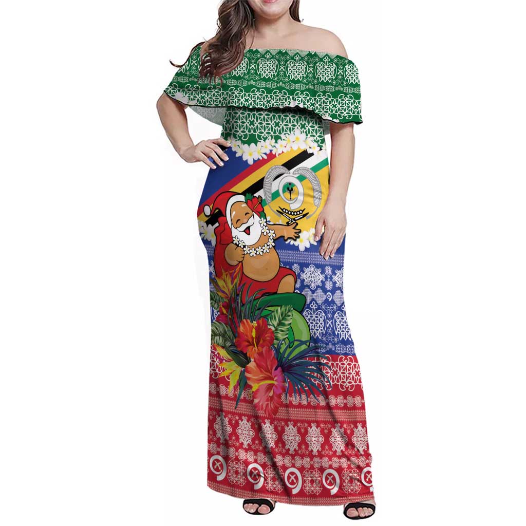 Personalised Torba Joyeux Noel Family Matching Off Shoulder Maxi Dress and Hawaiian Shirt Proud To Be a Ni-Van Sand Drawing Art - Polynesian Pride