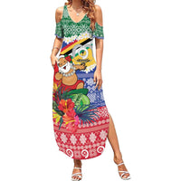 Personalised Torba Joyeux Noel Family Matching Summer Maxi Dress and Hawaiian Shirt Proud To Be a Ni-Van Sand Drawing Art - Polynesian Pride