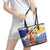 Personalised Torba Joyeux Noel Leather Tote Bag Proud To Be a Ni-Van Sand Drawing Art - Polynesian Pride
