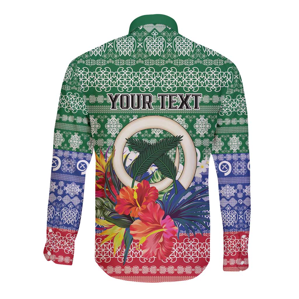 Personalised Torba Joyeux Noel Long Sleeve Button Shirt Proud To Be a Ni-Van Sand Drawing Art - Polynesian Pride