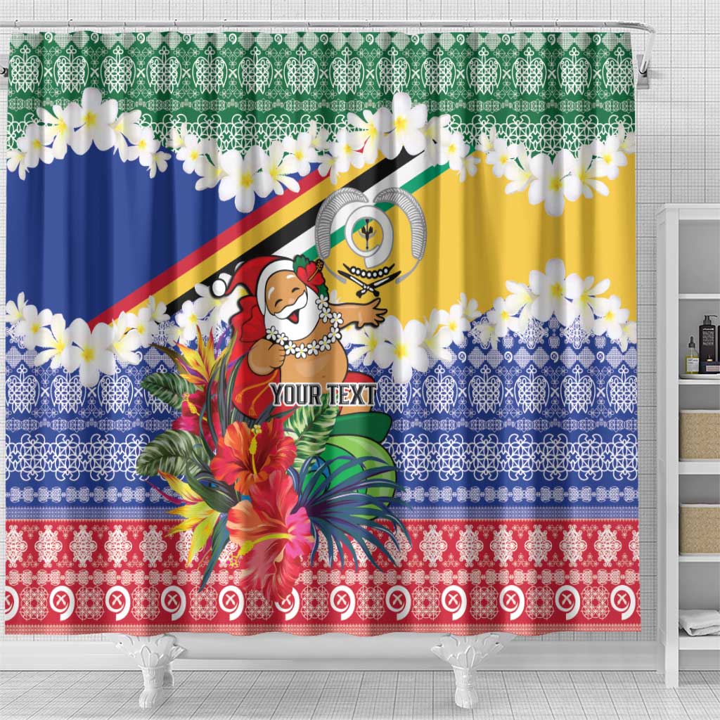 Personalised Torba Joyeux Noel Shower Curtain Proud To Be a Ni-Van Sand Drawing Art - Polynesian Pride