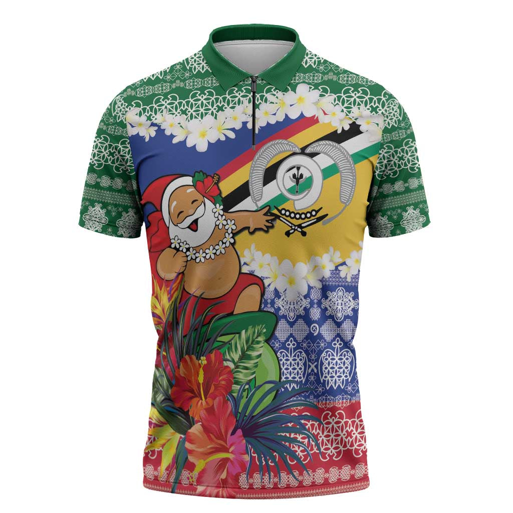 Personalised Torba Joyeux Noel Zipper Polo Shirt Proud To Be a Ni-Van Sand Drawing Art - Polynesian Pride