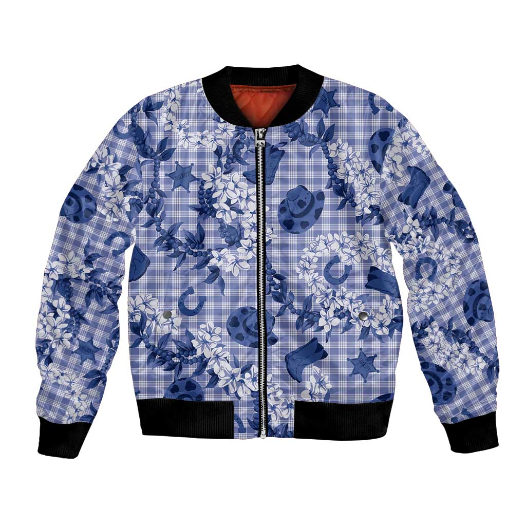 Mokihana Maile Ilima Leis Paniolo Palaka Bomber Jacket Hawaiian Polu Spirit - Polynesian Pride