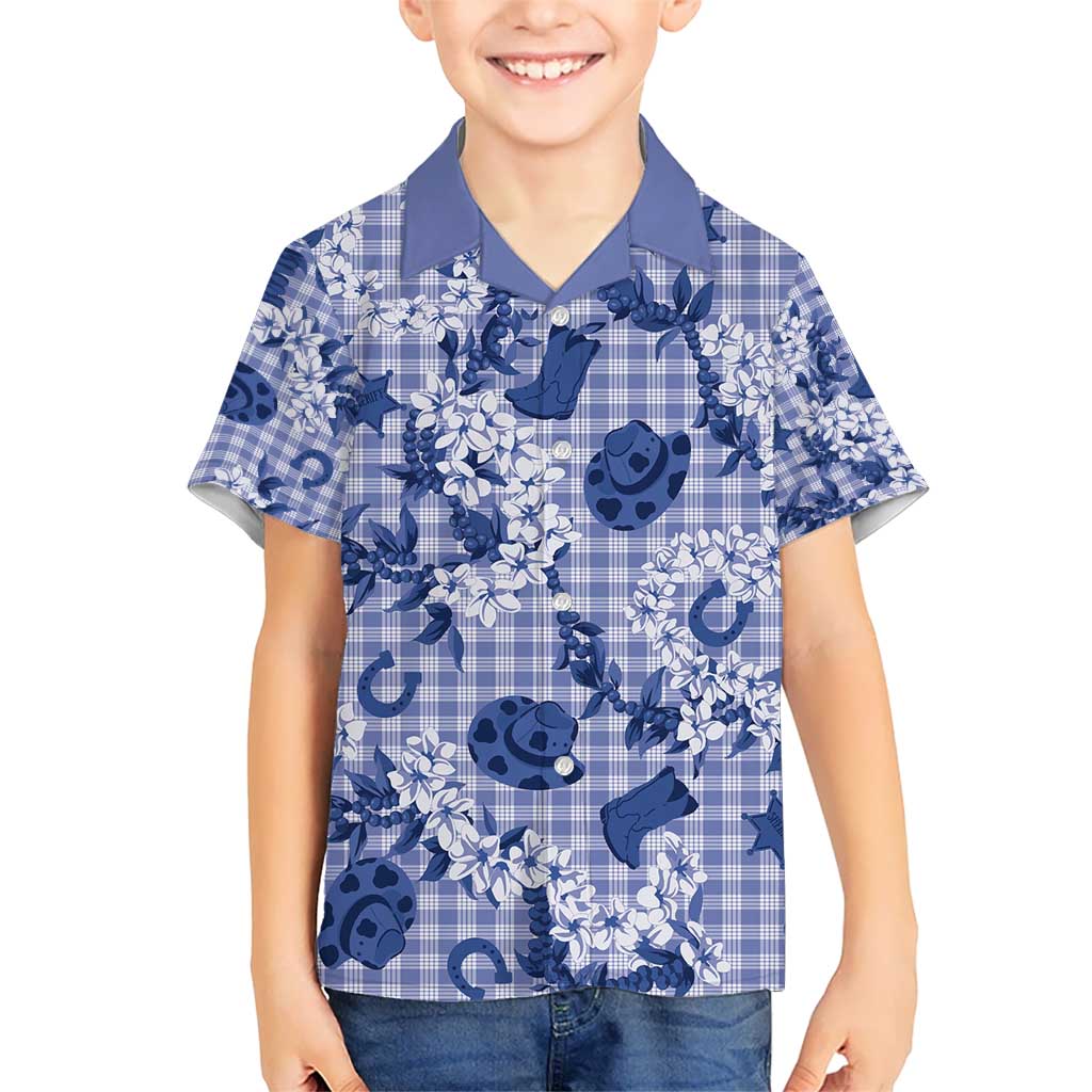 Mokihana Maile Ilima Leis Paniolo Palaka Kid Hawaiian Shirt Hawaiian Polu Spirit - Polynesian Pride
