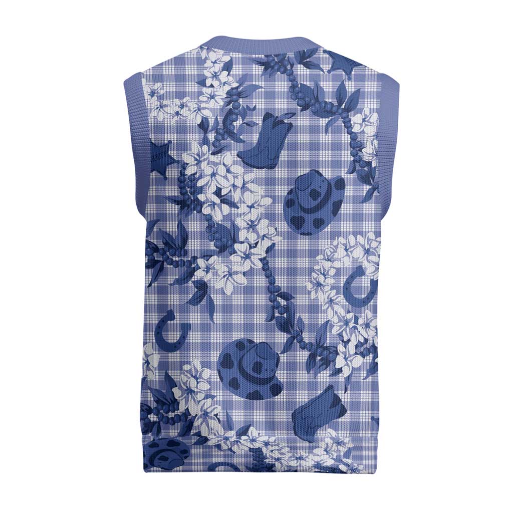 Mokihana Maile Ilima Leis Paniolo Palaka Christmas Knitted V-Neck Vest Hawaiian Polu Spirit - Polynesian Pride