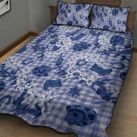 Mokihana Maile Ilima Leis Paniolo Palaka Quilt Bed Set Hawaiian Polu Spirit - Polynesian Pride