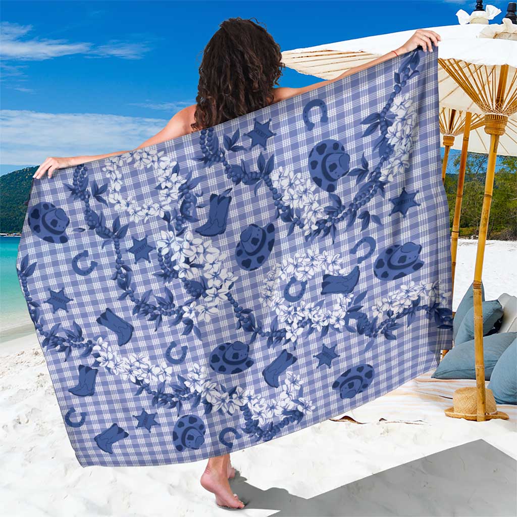 Mokihana Maile Ilima Leis Paniolo Palaka Sarong Hawaiian Polu Spirit LT9 One Size 44 x 66 inches Blue - Polynesian Pride