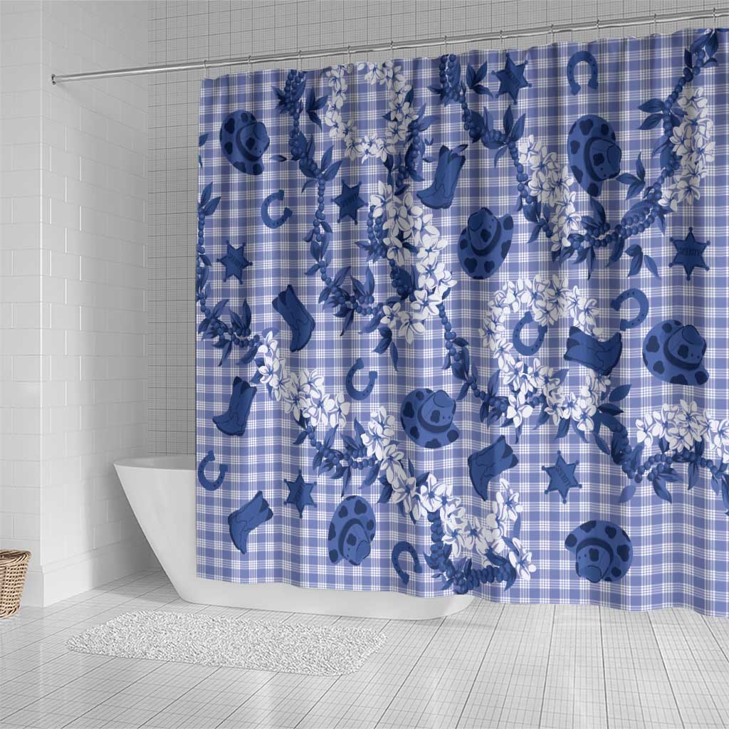 Mokihana Maile Ilima Leis Paniolo Palaka Shower Curtain Hawaiian Polu Spirit - Polynesian Pride