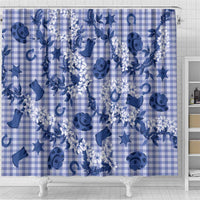 Mokihana Maile Ilima Leis Paniolo Palaka Shower Curtain Hawaiian Polu Spirit - Polynesian Pride