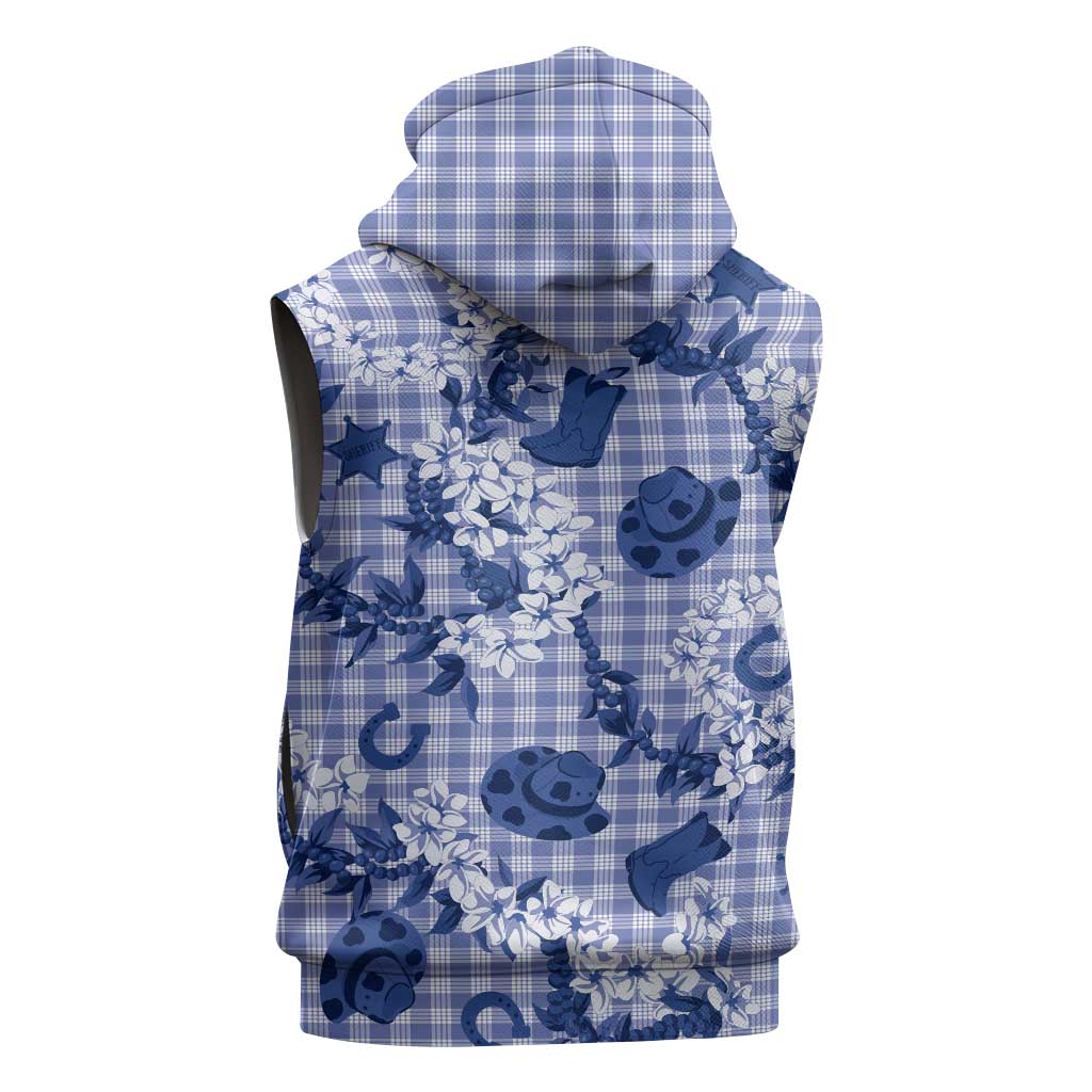 Mokihana Maile Ilima Leis Paniolo Palaka Sleeveless Hoodie Hawaiian Polu Spirit - Polynesian Pride