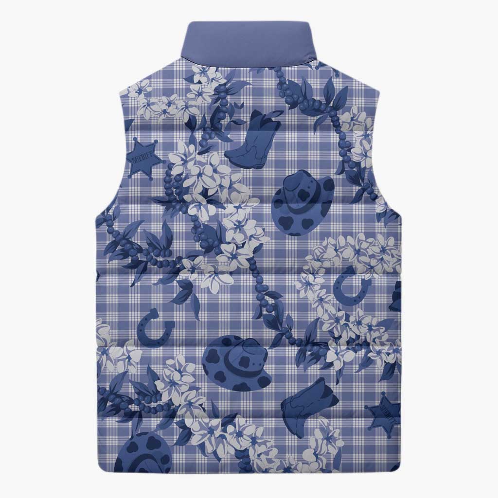 Mokihana Maile Ilima Leis Paniolo Palaka Sleeveless Puffer Jacket Hawaiian Polu Spirit - Polynesian Pride