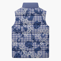 Mokihana Maile Ilima Leis Paniolo Palaka Sleeveless Puffer Jacket Hawaiian Polu Spirit - Polynesian Pride