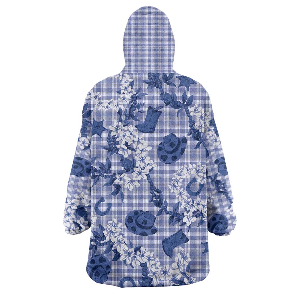 Mokihana Maile Ilima Leis Paniolo Palaka Wearable Blanket Hoodie Hawaiian Polu Spirit - Polynesian Pride