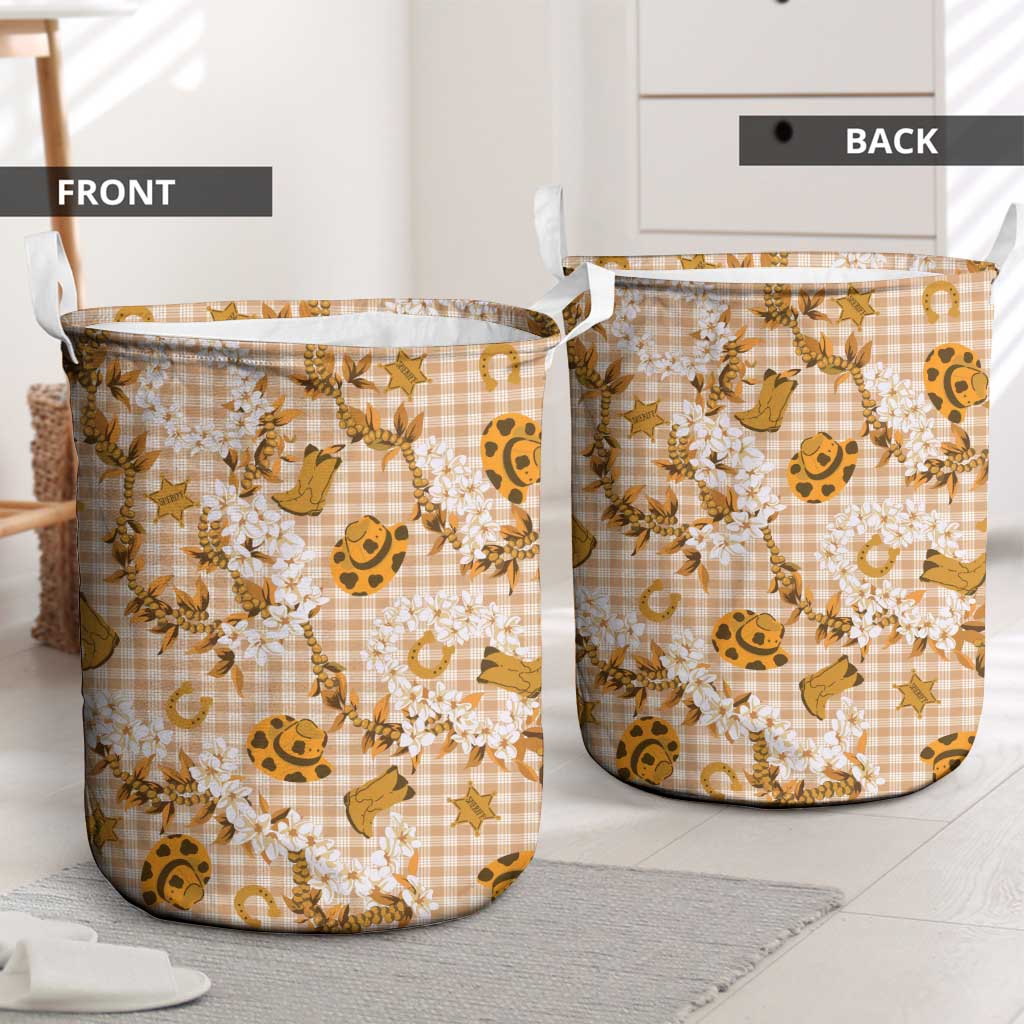 Mokihana Maile Ilima Leis Paniolo Palaka Laundry Basket Hawaiian Kula Spirit - Polynesian Pride