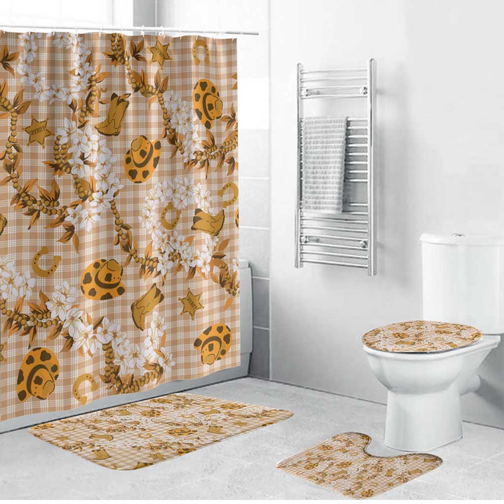 Mokihana Maile Ilima Leis Paniolo Palaka Bathroom Set Hawaiian Kula Spirit - Polynesian Pride