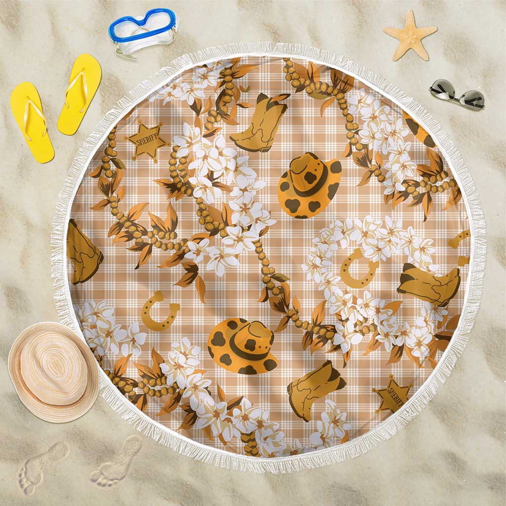 Mokihana Maile Ilima Leis Paniolo Palaka Beach Blanket Hawaiian Kula Spirit LT9 One Size 150cm Gold - Polynesian Pride
