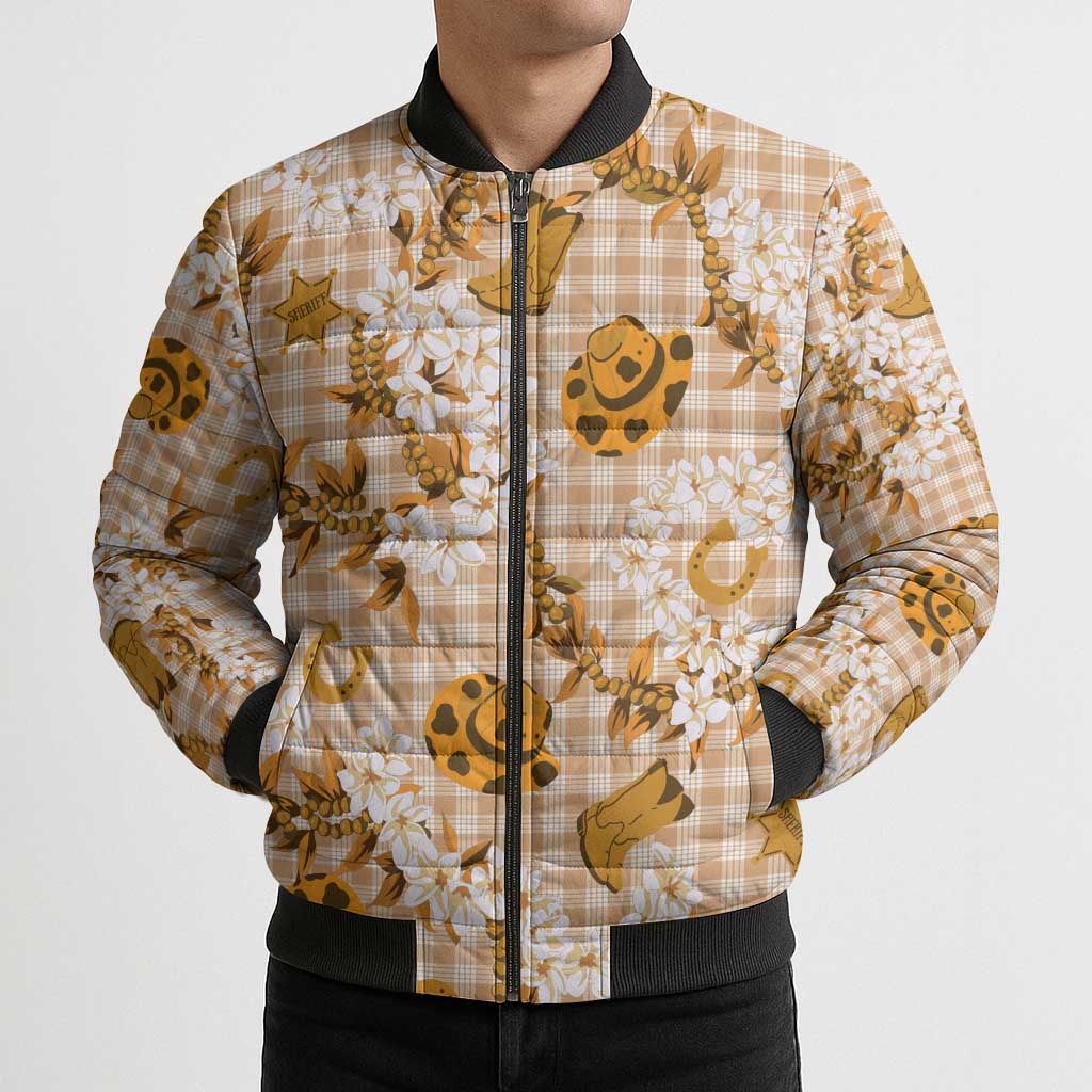 Mokihana Maile Ilima Leis Paniolo Palaka Bomber Puffer Jacket Hawaiian Kula Spirit - Polynesian Pride