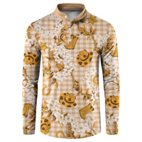 Mokihana Maile Ilima Leis Paniolo Palaka Button Sweatshirt Hawaiian Kula Spirit - Polynesian Pride