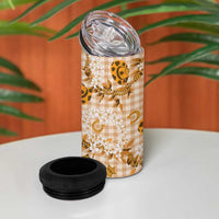 Mokihana Maile Ilima Leis Paniolo Palaka 4 in 1 Can Cooler Tumbler Hawaiian Kula Spirit - Polynesian Pride