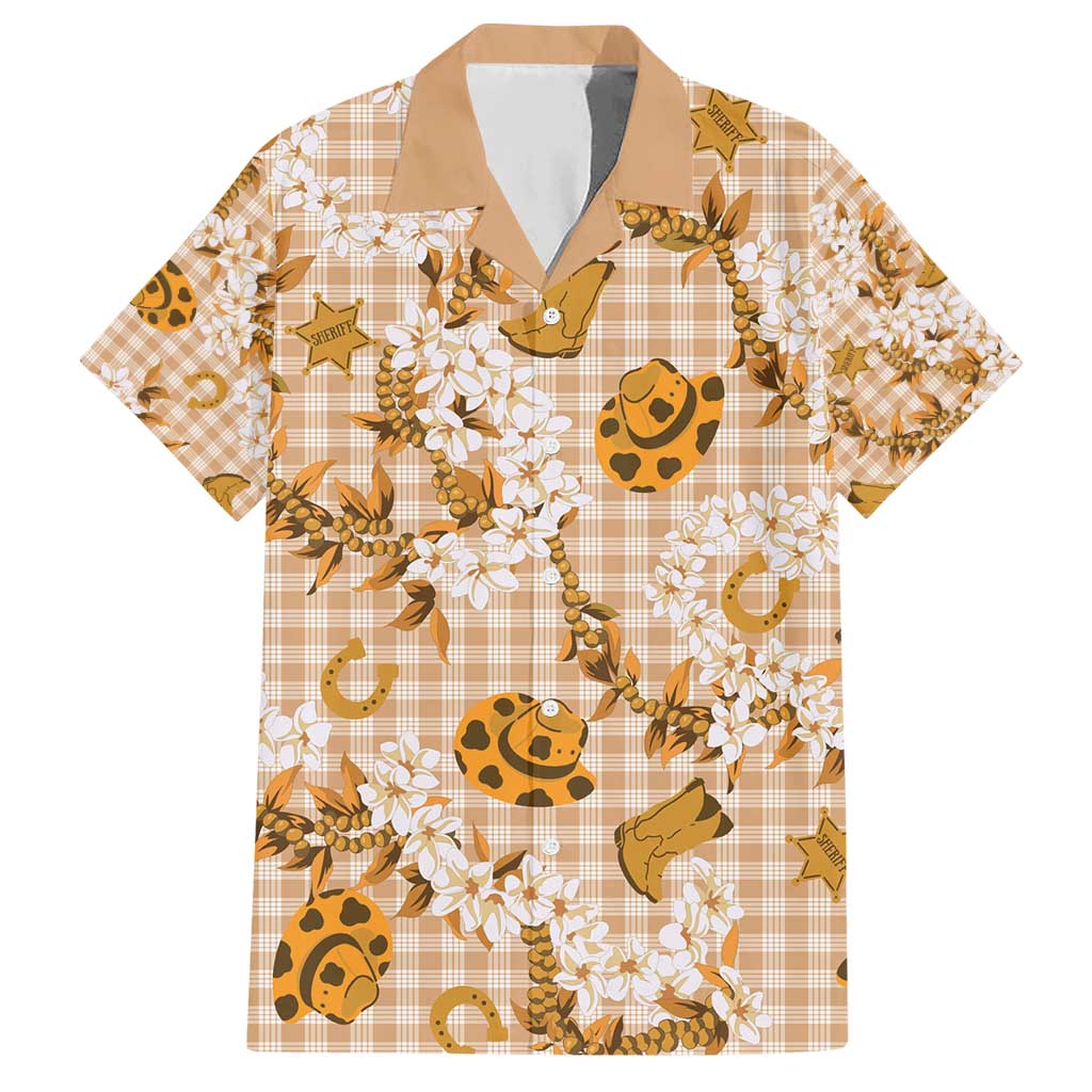 Mokihana Maile Ilima Leis Paniolo Palaka Family Matching Short Sleeve Bodycon Dress and Hawaiian Shirt Hawaiian Kula Spirit - Polynesian Pride