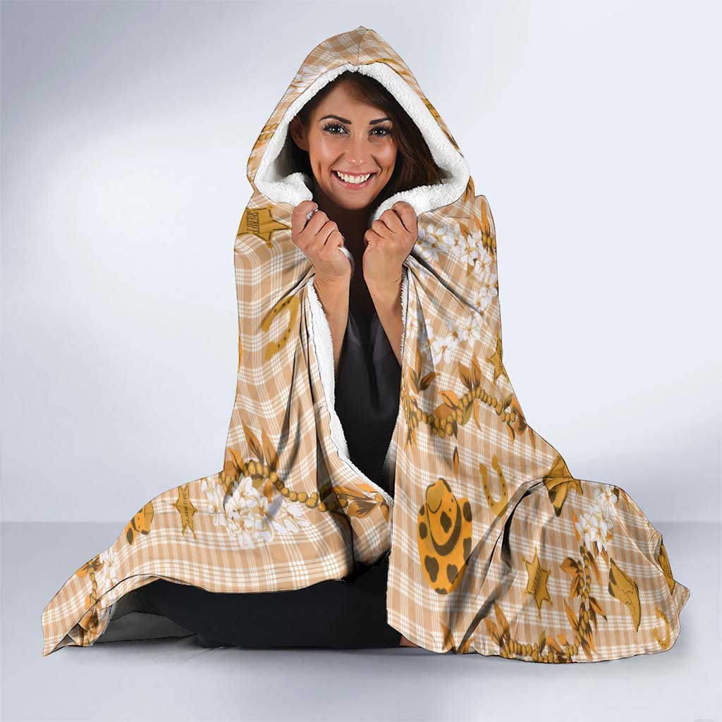 Mokihana Maile Ilima Leis Paniolo Palaka Hooded Blanket Hawaiian Kula Spirit - Polynesian Pride