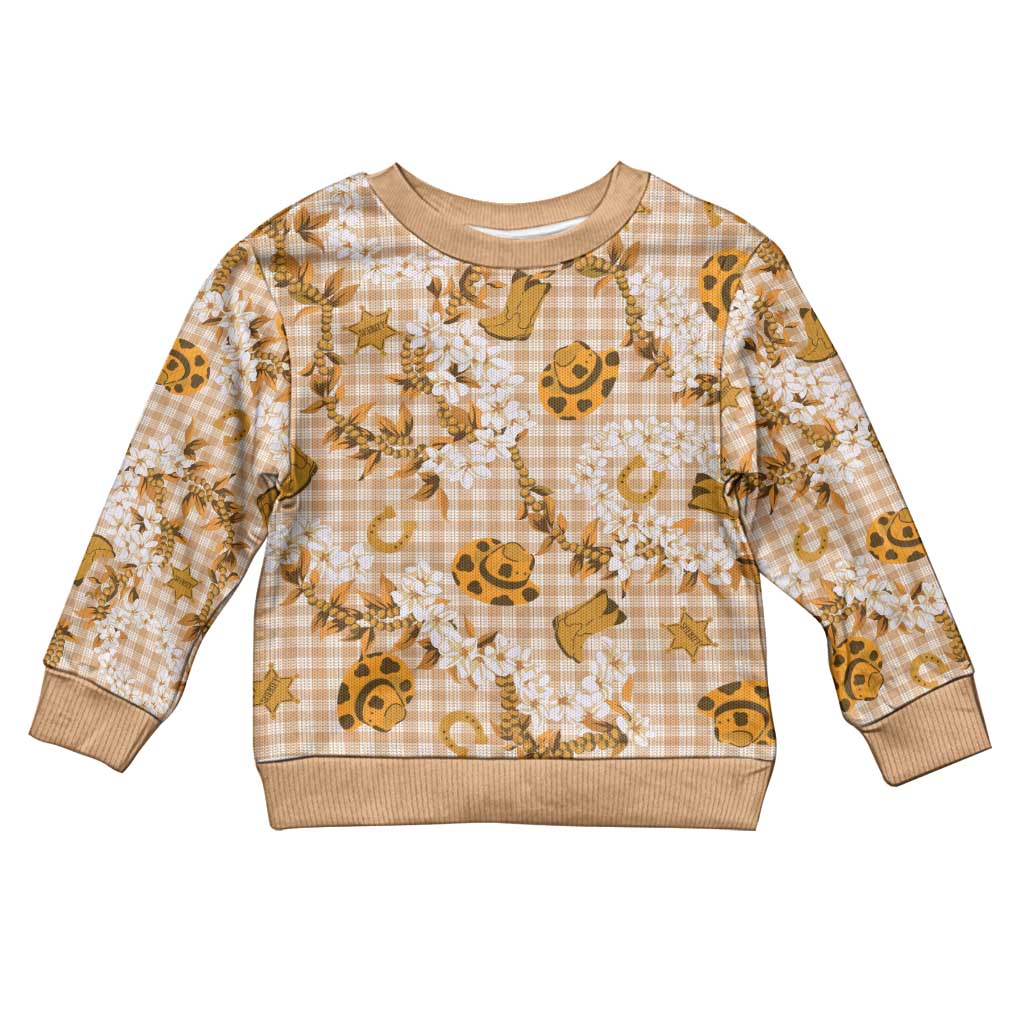 Mokihana Maile Ilima Leis Paniolo Palaka Kid Ugly Christmas Sweater Hawaiian Kula Spirit - Polynesian Pride