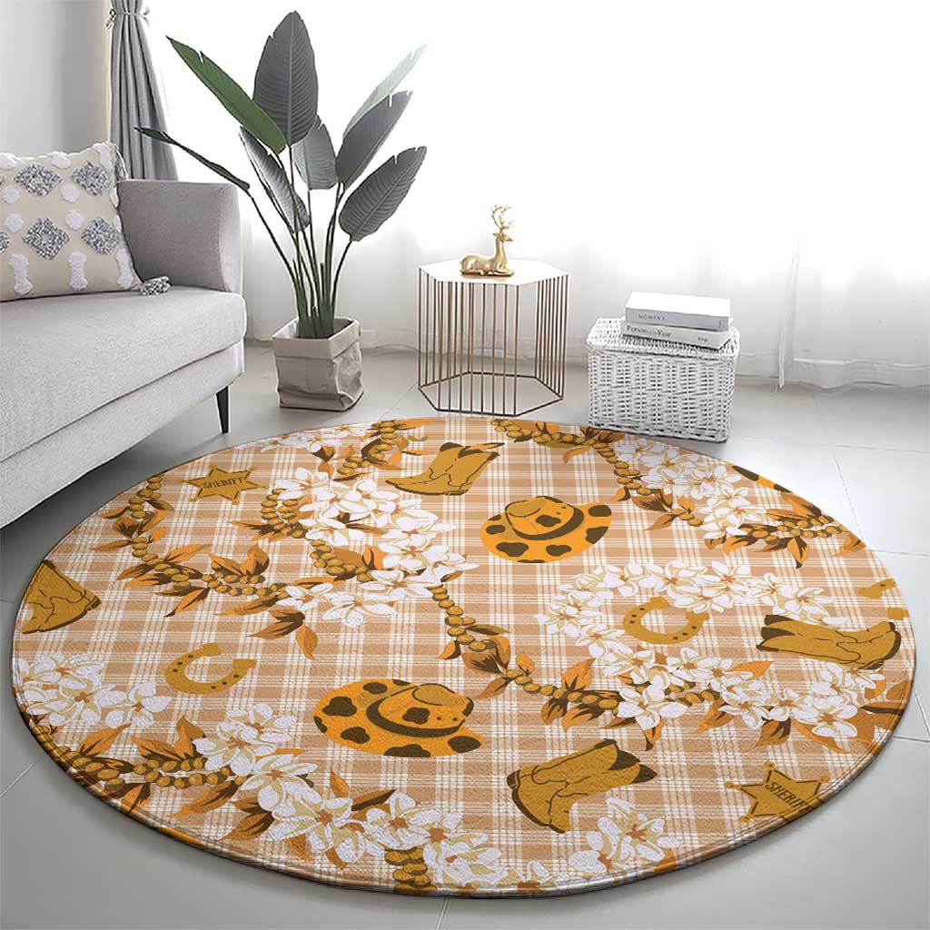 Mokihana Maile Ilima Leis Paniolo Palaka Round Carpet Hawaiian Kula Spirit - Polynesian Pride