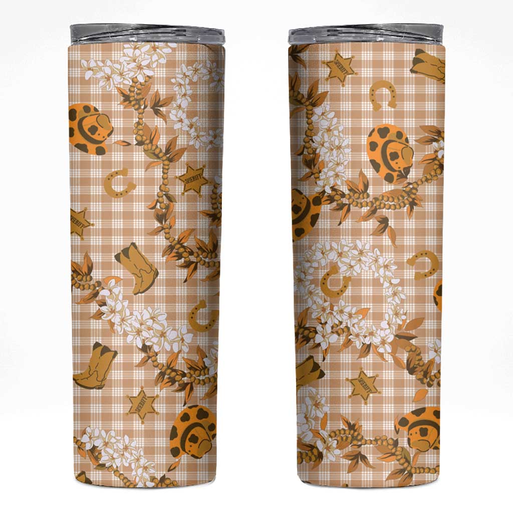Mokihana Maile Ilima Leis Paniolo Palaka Skinny Tumbler Hawaiian Kula Spirit - Polynesian Pride
