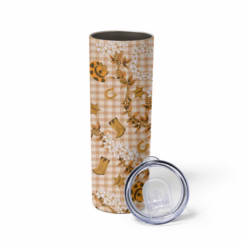 Mokihana Maile Ilima Leis Paniolo Palaka Skinny Tumbler Hawaiian Kula Spirit - Polynesian Pride