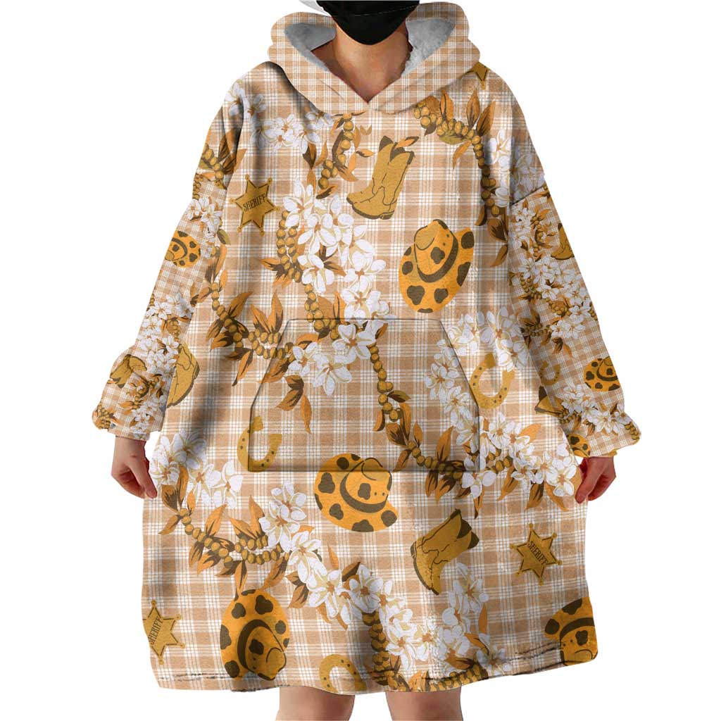 Mokihana Maile Ilima Leis Paniolo Palaka Wearable Blanket Hoodie Hawaiian Kula Spirit - Polynesian Pride