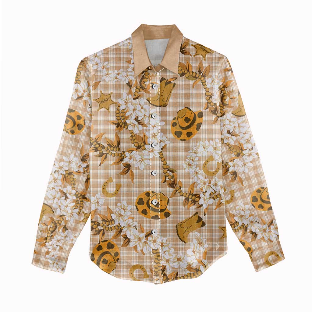 Mokihana Maile Ilima Leis Paniolo Palaka Women Casual Shirt Hawaiian Kula Spirit - Polynesian Pride