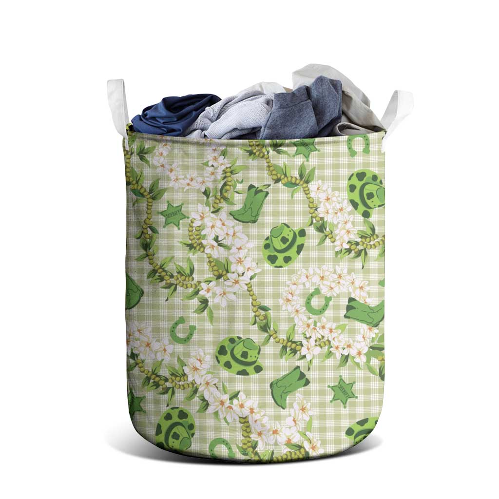 Mokihana Maile Ilima Leis Paniolo Palaka Laundry Basket Hawaiian Omaomo Ala Spirit - Polynesian Pride