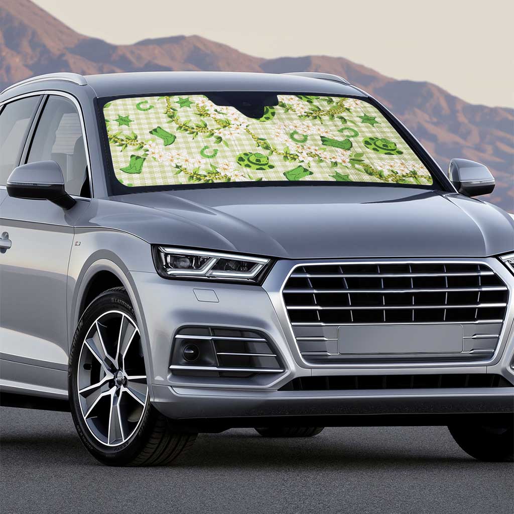 Mokihana Maile Ilima Leis Paniolo Palaka Auto Sun Shade Hawaiian Omaomo Ala Spirit - Polynesian Pride