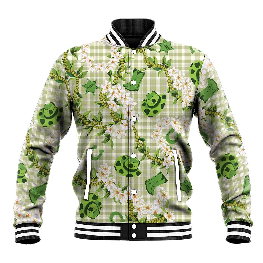 Mokihana Maile Ilima Leis Paniolo Palaka Baseball Jacket Hawaiian Omaomo Ala Spirit LT9 Unisex Green - Polynesian Pride