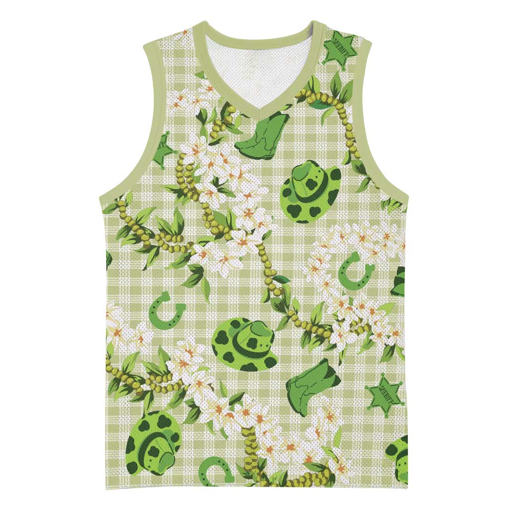 Mokihana Maile Ilima Leis Paniolo Palaka Basketball Jersey Hawaiian Omaomo Ala Spirit LT9 Unisex Green - Polynesian Pride