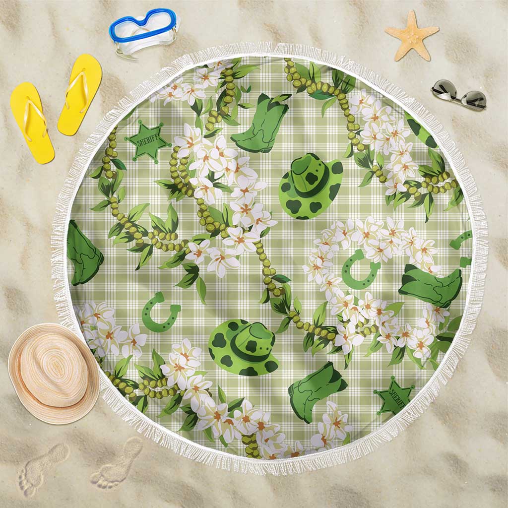 Mokihana Maile Ilima Leis Paniolo Palaka Beach Blanket Hawaiian Omaomo Ala Spirit LT9 One Size 150cm Green - Polynesian Pride